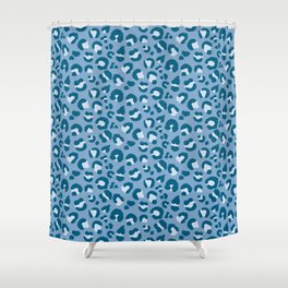 Leopard Print - Blue and Teal Shower Curtain