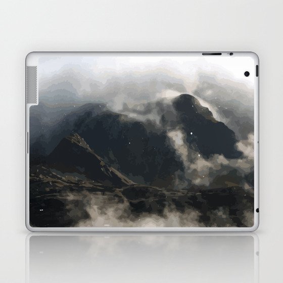 Foggy Mountain Blurry Art Photography  Laptop & iPad Skin