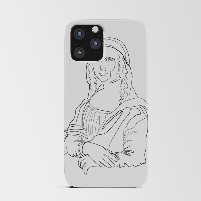 The Mona Lisa one line art inspired by leonardo da vinci iPhone Card