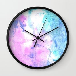 Cotton Candy watercolor abstract Wall Clock