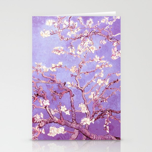 Van Gogh Almond Blossoms Orchid Purple Stationery Cards