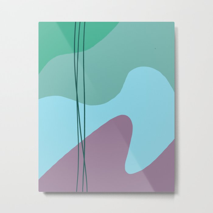 Liquid Abstract - Turquoise Palette Metal Print