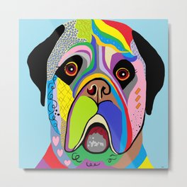 Mastiff Metal Print | Painting, Popart, Mastiff, Pop Art, Eloiseart, Pattern, Abstract, Molossus, Animal, Dog 