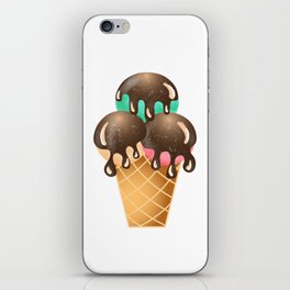 Very cute and look so yummy icecream with chocklate syrup . iPhone Skin