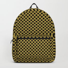 Golden Olive and Black Polka Dots Backpack