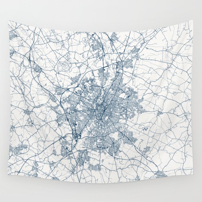 Leicester - England, Authentic Map Wall Tapestry