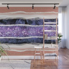 Veri Peri Purple Amethyst and Coral Gemstone Abstract Wall Mural