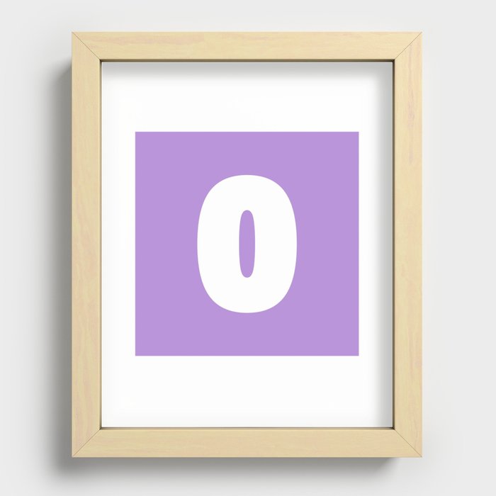 0 (White & Lavender Number) Recessed Framed Print