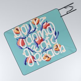You're doing great peach lettering illustration with peaches VECTOR Picnic Blanket