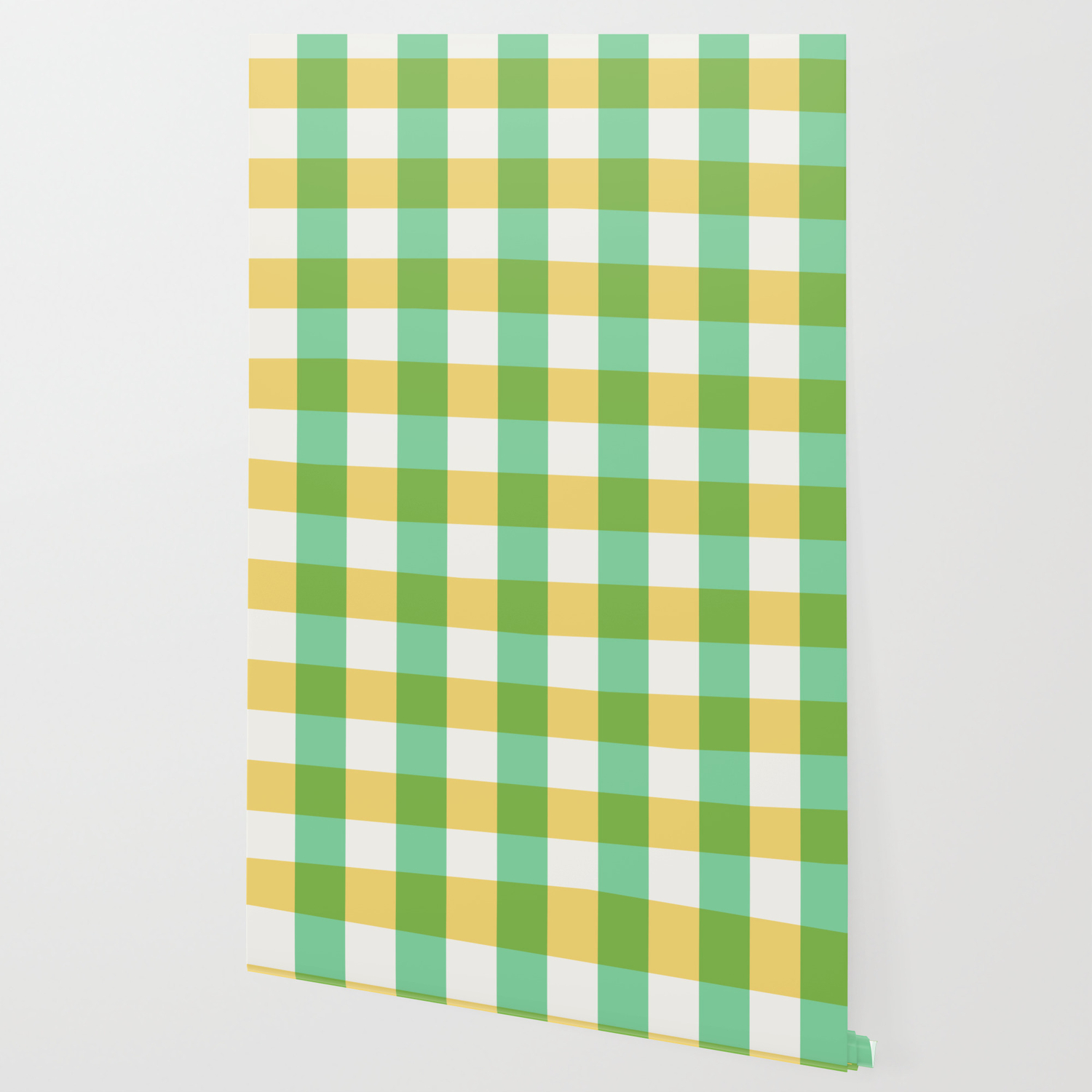 Mint Yellow Plaid Wallpaper By Noaccountingfortaste Society6