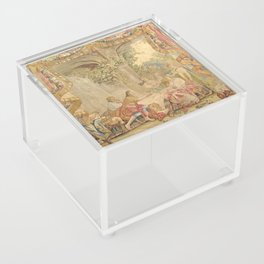 Antique 18th Century 'Telemachus & Calypso' Mythological French Aubusson Tapestry  Acrylic Box
