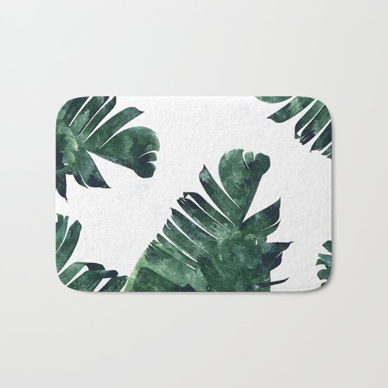 Banana Leaf Watercolor #society6 #buy #decor Bath Mat