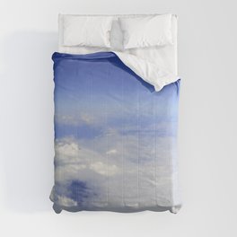 Sky Above the Clouds, Cloudscape background, Blue Sky and Fluffy Clouds Comforter
