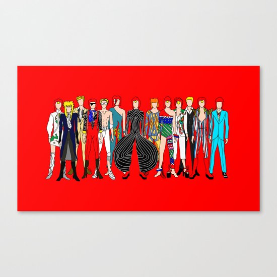 Red Bowie Group Fashion Outfits Canvas Print