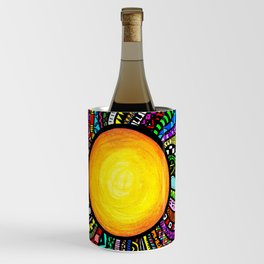 Creative Cartoon Sun Patterns Background - Gift for Psychedelics Lovers Wine Chiller