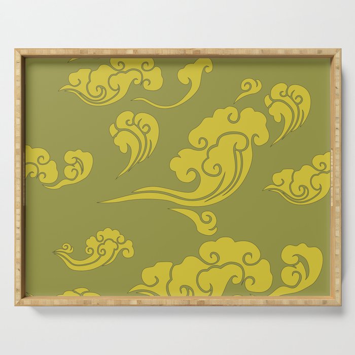 Cloud Swirls - Yellow Serving Tray