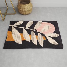 Still life and Illustration: modern branch in mid century style Area & Throw Rug