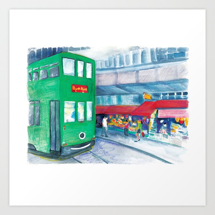 Hong Kong Tram Art Print