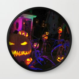 Pretty Scary Halloween Jack O Lantern Pumpkinhead Frontyard Decoration Ultra HD Wall Clock