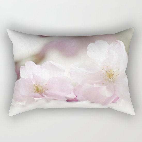 Delicate and fliligrane flowering of the almond tree Rectangular Pillow