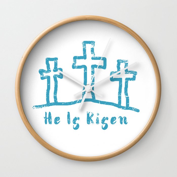 He Is Risen Easter Calvary Wall Clock