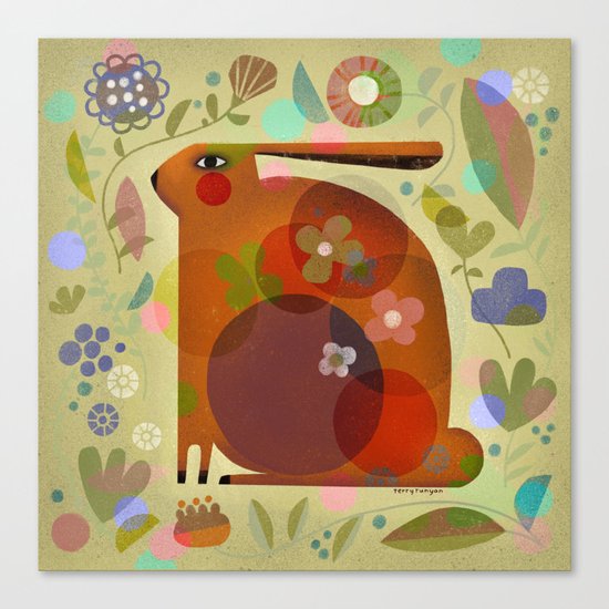 ORANGE BUNNY Canvas Print