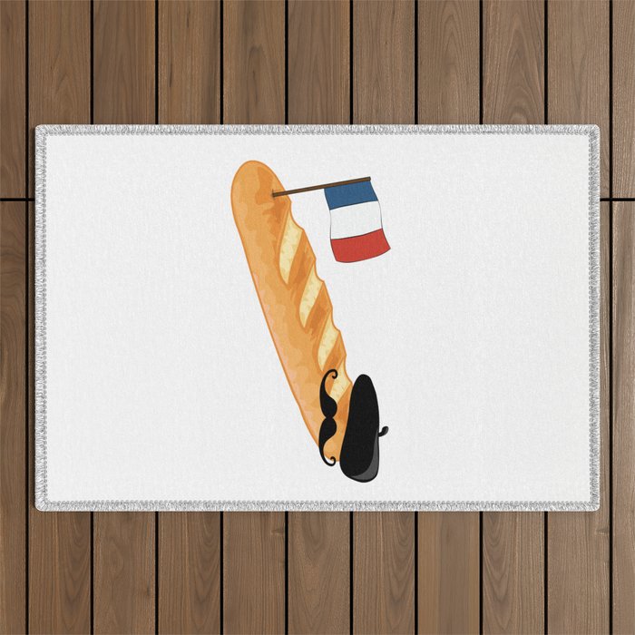 Bonjour Oui Oui Baguette - Funny French Outdoor Rug