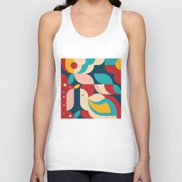 Vintage abstract girls  Unisex Tank Top