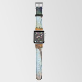 Marguerite Daisy with Winged Insects Floral Art Apple Watch Band