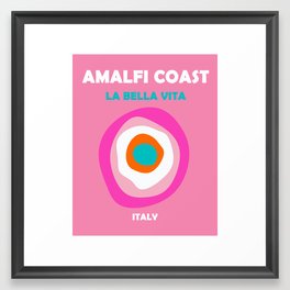 Boho Preppy Travel Poster- Amalfi Coast Framed Art Print
