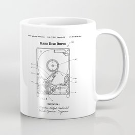 Hard Drive Patent Technology, HDD Blueprint Poster Computer Art /  Gift for computer engineer Coffee Mug