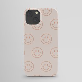 Beige/Peach Smiley Pattern iPhone Case