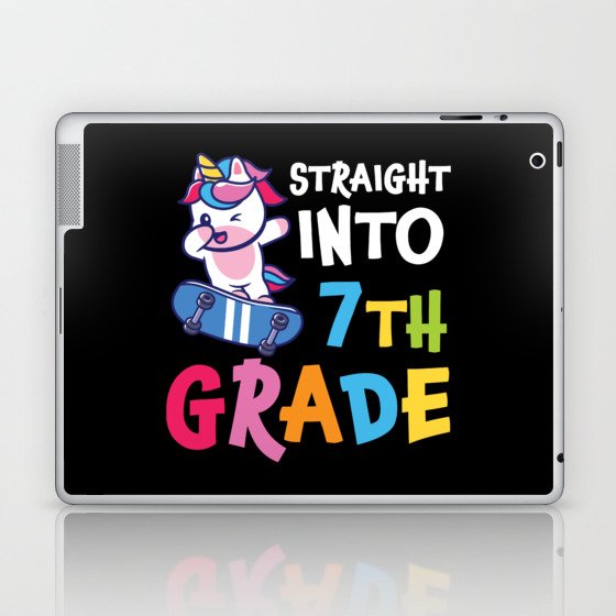 Straight Into 7th Grade Dabbing Unicorn Laptop & iPad Skin