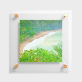 tropical beach impressionism painted realistic scene Floating Acrylic Print