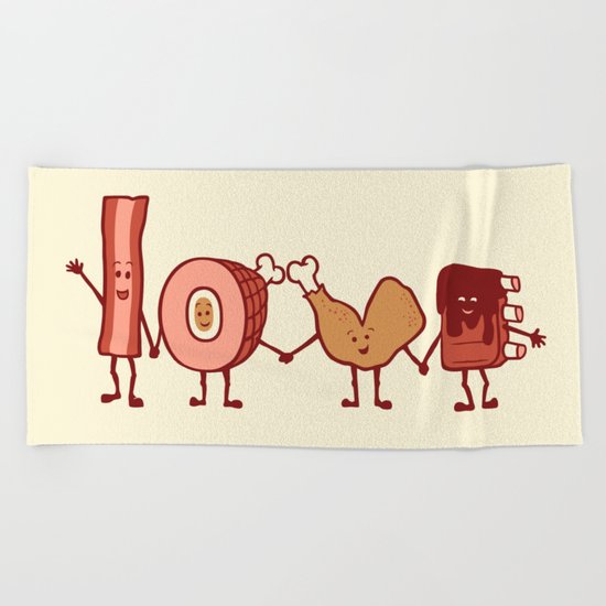 Meat Love U Beach Towel
