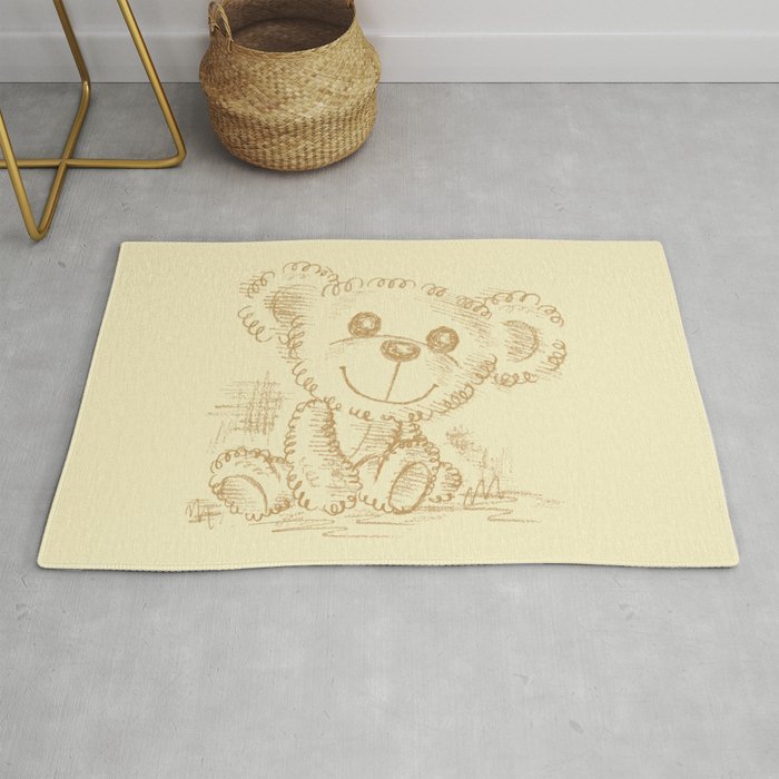 grey teddy bear rug