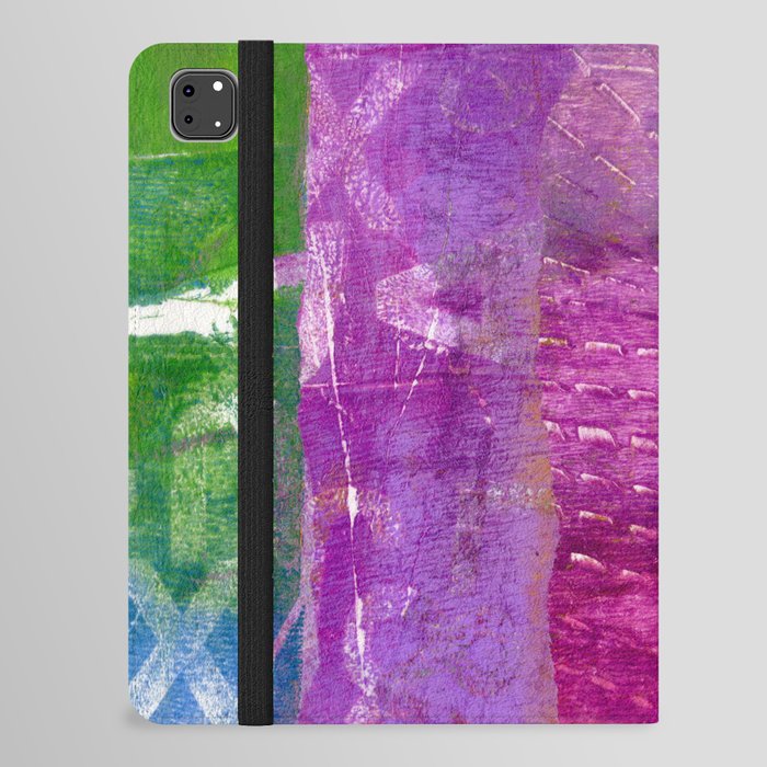 Mixed Media - Grunge - Purple & Green iPad Folio Case