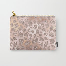 Rosegold Blush Leopard Glitter   Carry-All Pouch