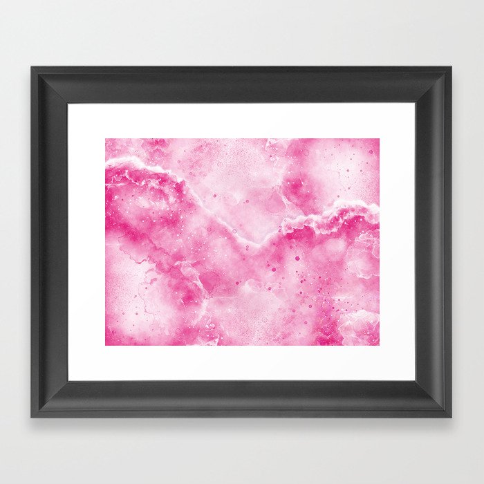 Pink Marble Nebula Framed Art Print