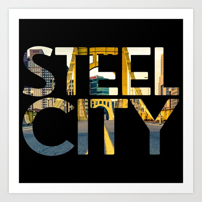 Pittsburgh Steel City Skyline Bridge 412 Photo Print Art Print
