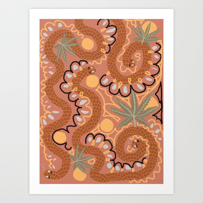 Snakes and Dope Flowers Art Print