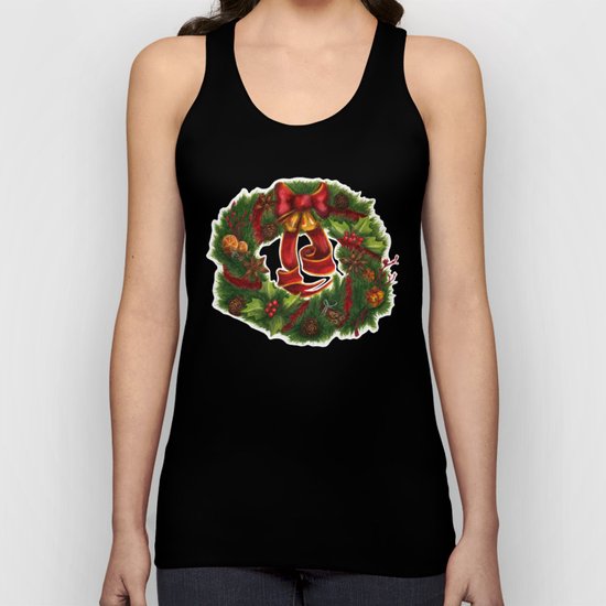 Christmas wreath. Art nouveau. Unisex Tank Top