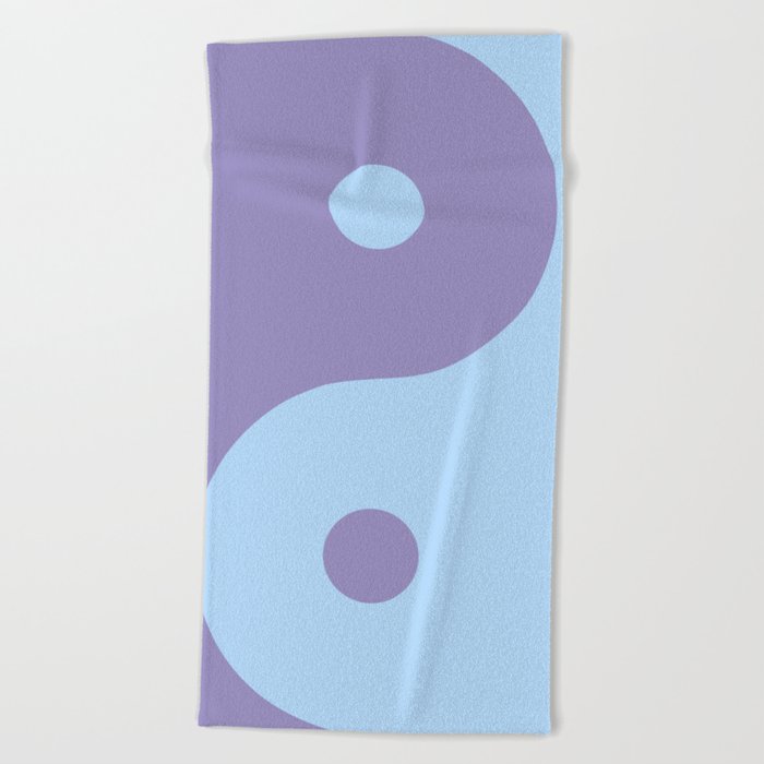Yin Yang Purple Blue Beach Towel