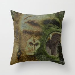 Psychedelic Gorilla Dream art Throw Pillow