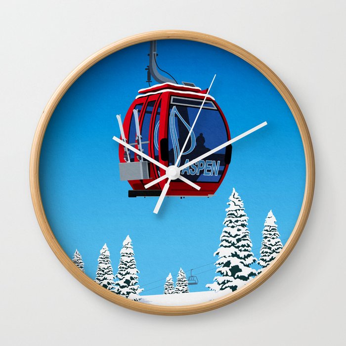 Aspen Colorado Ski Resort Cable Car Wall Clock
