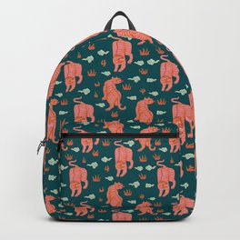 Bengal tigers Backpack | Pattern, Buddhist, Green, Wild, Tiger, Tibetan, Bengal, Pink, Curated, Nature 