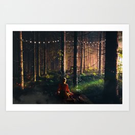 An afternoon in a Mystic Forest Art Print