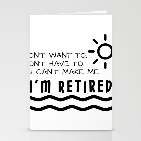 Retirement Gifts Funny For Men Women Husband Dad Mom Stationery Cards By Magnum Society6