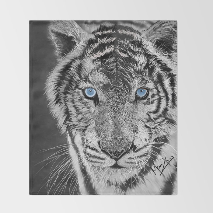 White Tiger Throw Blanket By Marzisketch Society6