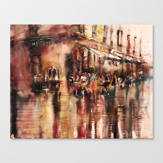Soirée au Comptoir du commerce Canvas Print